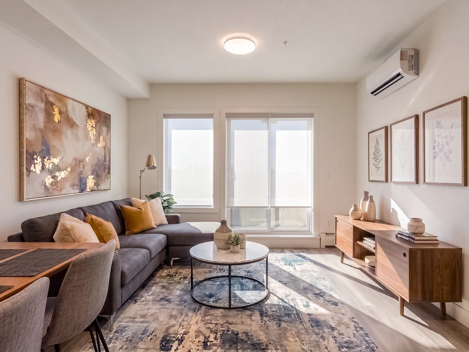 Manual roller shades, light-filtering and blackout, built to match.