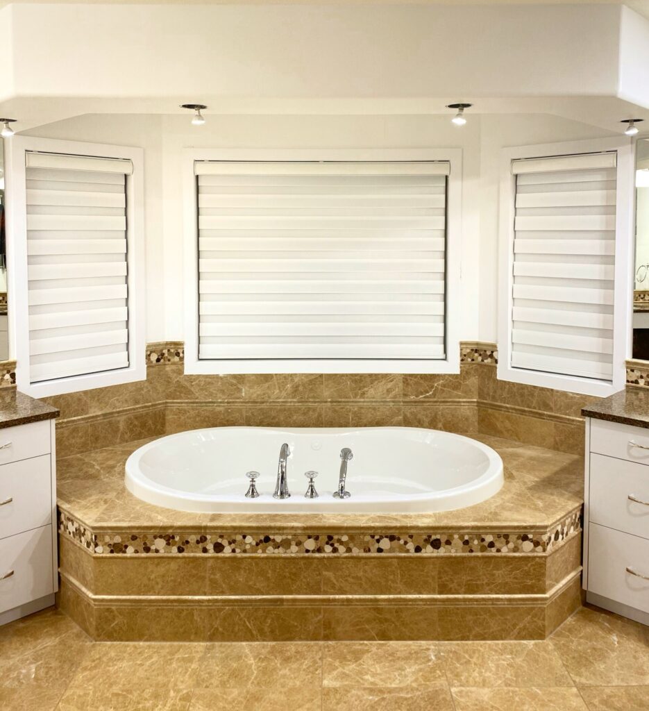 Zebra Blinds in Bathroom