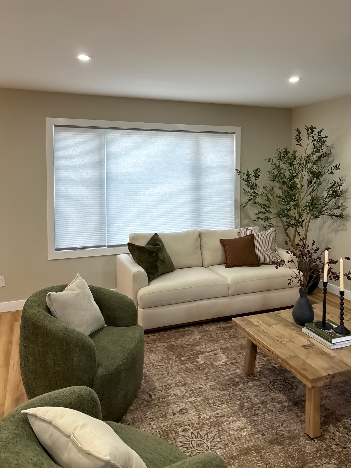 Beautiful triple shades in Edmonton by Bold Blinds