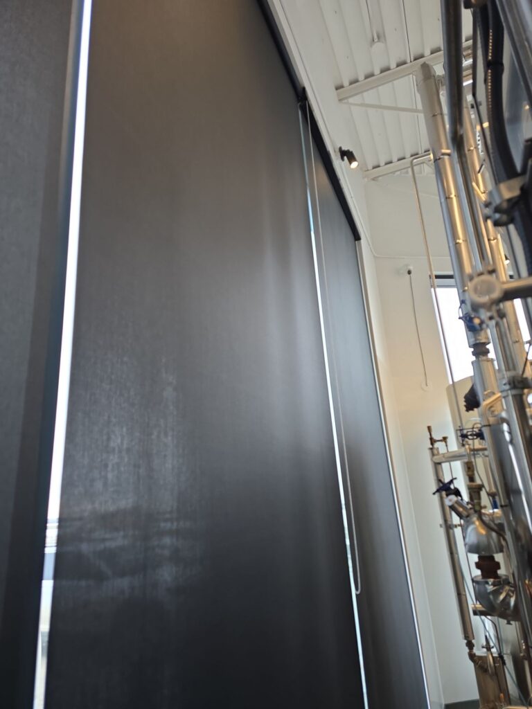 Glare control window coverings for brewery tasting rooms